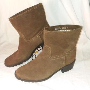 Karen Scott Corrie Olive Brown Suede Leather Pull On Boots Women's Size 10M EUC